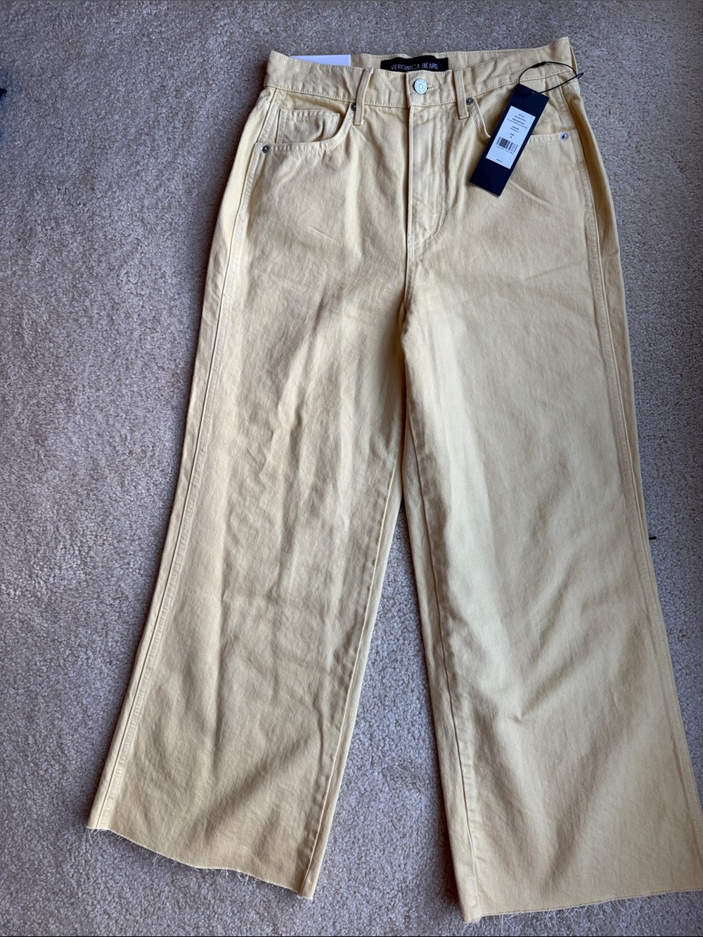 Veronica Beard Wide-Leg Jeans taylor cropped high rise wide chamomile yellow